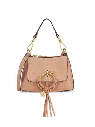 Shop See By Chloé Women's Mini Joan Suede & Leather Hobo Bag In Coffee Pink