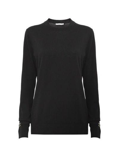 Shop Chloé Fitted Crew Neck Sweater In Black
