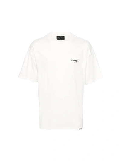 Shop Represent Owners` Club Cotton T-shirt In White