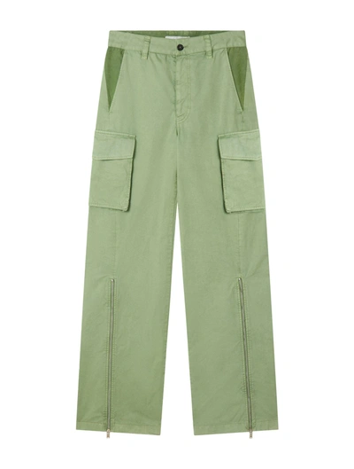 Shop Stella Mccartney Straight-leg Cotton Cargo Pants In Green