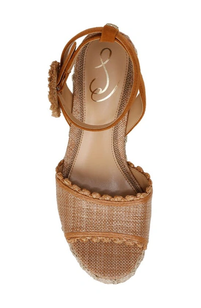 Shop Sam Edelman Amber Espadrille Platform Ankle Strap Sandal In Rustic Brown/ Buff Tan