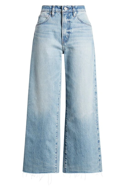 Shop Frame The Relaxed Raw Hem Straight Leg Jeans In Rhode