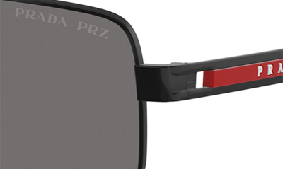 Shop Prada Sport 59mm Polarized Pilot Sunglasses In Matte Black