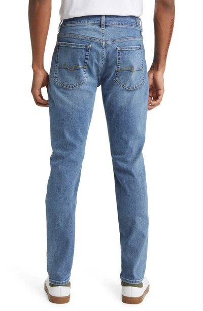 7 For All Mankind Paxtyn Squiggle Skinny Jeans In Tenno Blue