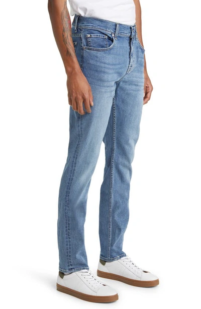 7 For All Mankind Paxtyn Squiggle Skinny Jeans In Tenno Blue