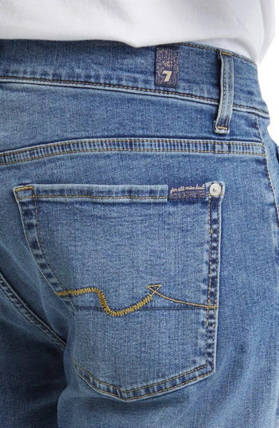 7 For All Mankind Paxtyn Squiggle Skinny Jeans In Tenno Blue