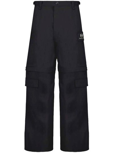 Shop Balenciaga Light Cargo Pants In Black