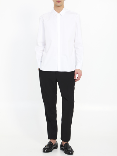 Saint Laurent Yves Collar Shirt In White