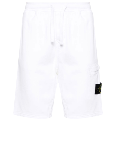 Shop Stone Island Cotton Bermuda Shorts In White