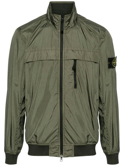 Shop Stone Island Crinkle Reps Rny Jacket In Green
