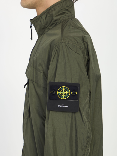 Shop Stone Island Crinkle Reps Rny Jacket In Green