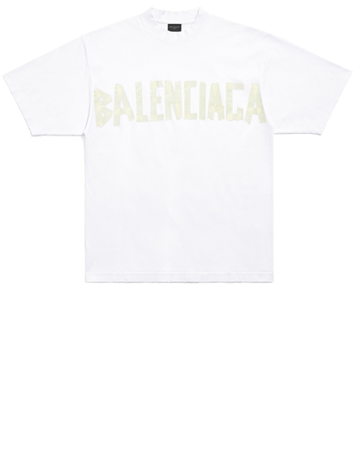 Shop Balenciaga Tape Type Tshirt In White