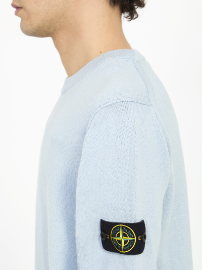 Shop Stone Island Cotton Jumper In Light Blue