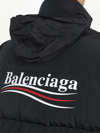 Shop Balenciaga Puffer Cocoon Vest In Black