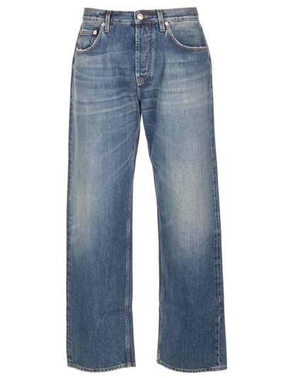 Shop Burberry Vintage Japanese Denim Jeans In Blue