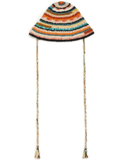 Shop Alanui Madurai Striped Bucket Hat In Bergamot Multicolor