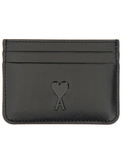 Shop Ami Alexandre Mattiussi Ami Paris Card Holder With Logo Unisex In Black