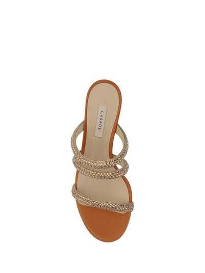 Shop Casadei Sandals In Stratosph+sati/honey+topazi