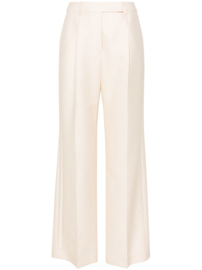 Shop Lvir White High Waisted Tailored Trousers - Women's - Wool/silk In Neutrals