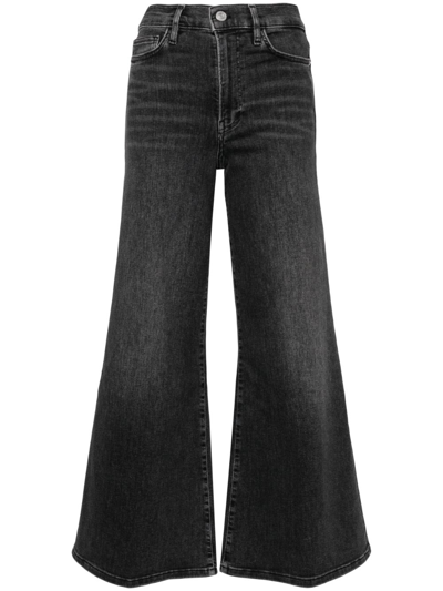 Shop Frame Le Palazzo Wide-leg Jeans - Women's - Cotton/spandex/elastane/polyester In Black