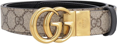 Shop Gucci Gg Marmont Reversible Belt In Multicolor