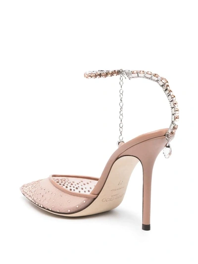 Shop Jimmy Choo Saeda 100mm Pumps Embellished With Crystals In Pink & Purple