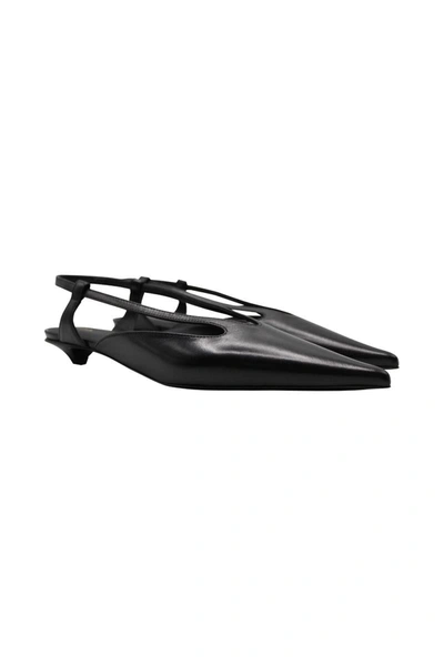 Proenza Schouler Slash Patent-leather Slingback Point-toe Pumps In Black