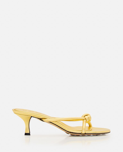 Shop Bottega Veneta Mule Blink Sandal In Gold