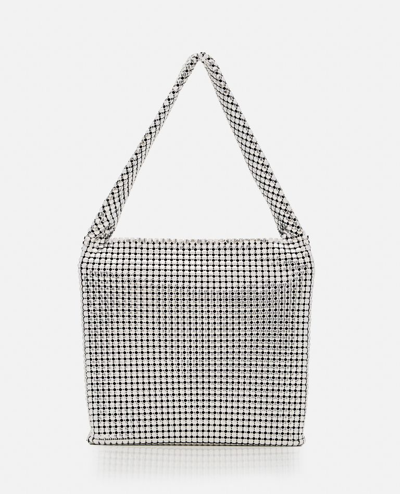 Shop Rabanne Cabas Shoulder Bag In Silver