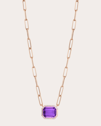 Shop Goshwara Women's Amethyst & Pink Opal Horizontal Pendant Necklace In Purple