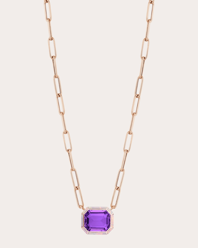 Goshwara Melange Emerald Cut Pendant Necklace In Purple