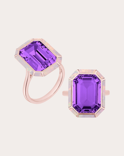 Shop Goshwara Women's Amethyst & Pink Opal Ring In Purple