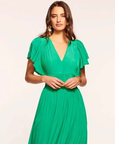 Shop Ramy Brook Joanie Short Sleeve Maxi Dress In Sea Green