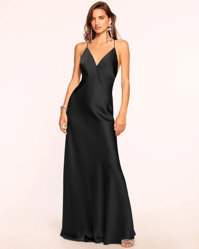 Shop Ramy Brook Caspe V-neck Gown In Black