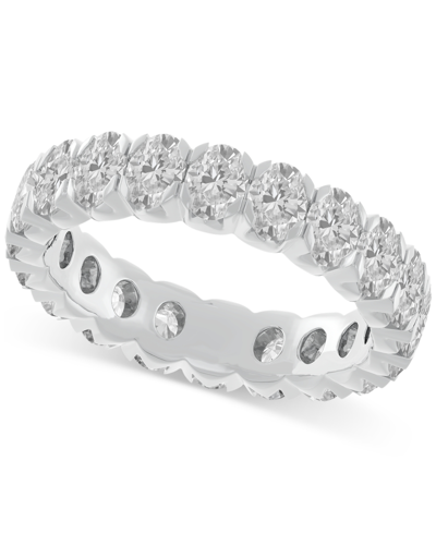 Macy's Diamond Oval-cut Eternity Band (3 Ct. T.w.) In 14k Gold (also In Platinum) In Platinum