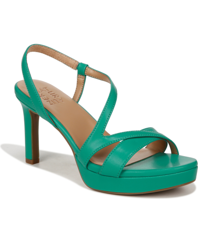 Shop Naturalizer Abby Platform Dress Sandals In Jade Green Faux Leather