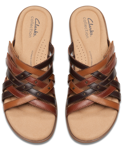 Shop Clarks Women's Elizabelle Rio Slip On Strappy Sandals In Brown Mult