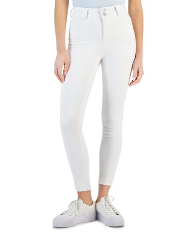 Shop Dollhouse Juniors' Curvy High-rise Skinny Ankle Jeans In White
