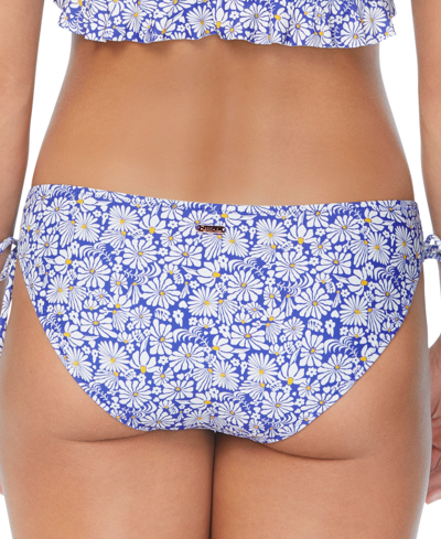 Shop Raisins Juniors' Sweet Side Daisy-print Bikini Bottoms In Blue