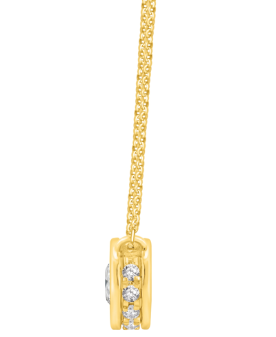 Shop Macy's Diamond Miracle Plate Bezel Pendant Necklace (1/2 Ct. T.w.) In 14k Gold, 16" + 2" Extender In 14k Tw In Yellow Gold