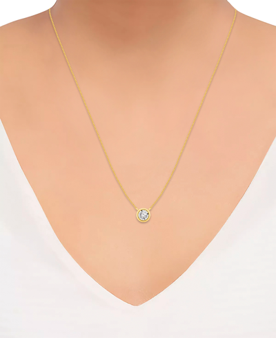 Macy's Diamond Miracle Plate Bezel Pendant Necklace (1/2 Ct. T.w.) In 14k Gold, 16" + 2" Extender In 14k Tw In Yellow Gold