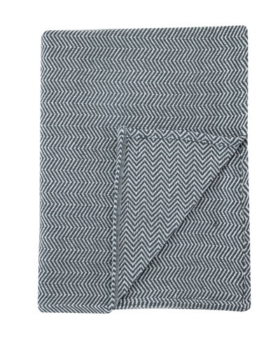 Melange Herringbone Cotton Blanket, Full/queen In Gray