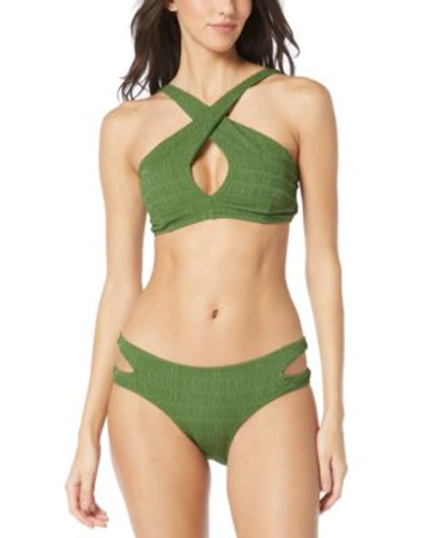 Shop Vince Camuto Womens Crossover Bikini Top Cutout Bikini Bottoms In Dark Olive