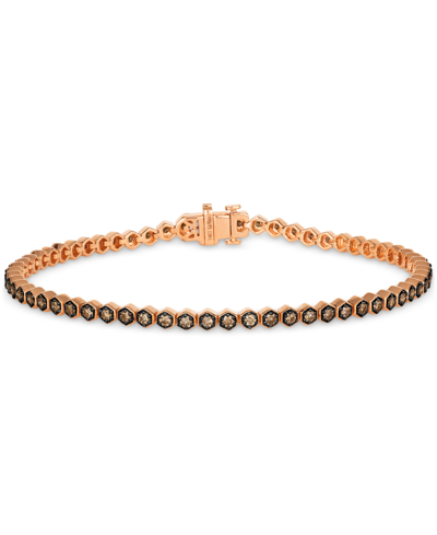 Shop Le Vian Chocolatier Chocolate Diamond Tennis Bracelet (1-1/6 Ct. T.w.) In 14k Gold (also Available In Rose G In Rose Gold