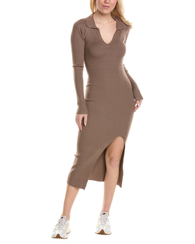 Shop Chaser Palm Midi Dress In Brown