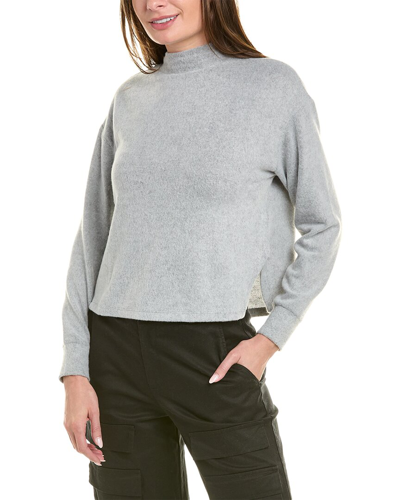 Shop Socialite Cozy Mock Neck Sweater In Grey