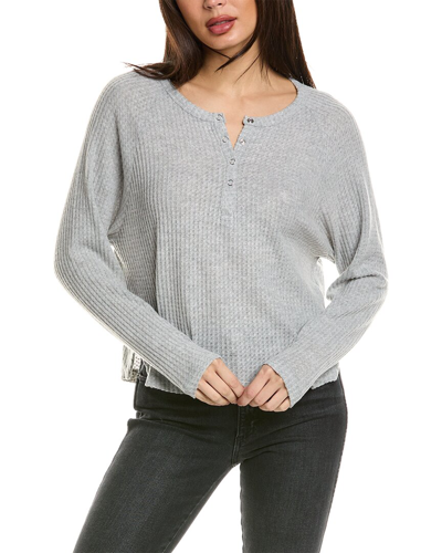 Shop Socialite Brushed Waffle Top In Grey
