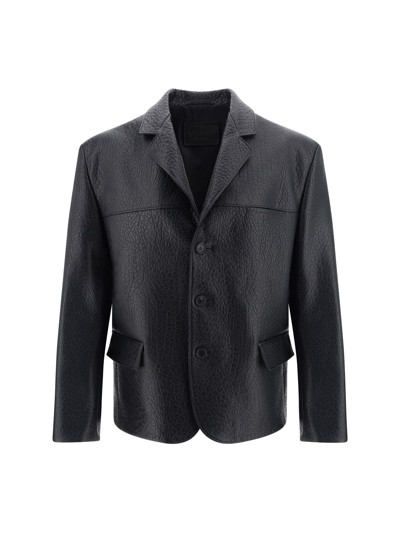 Shop Prada Blazer Jacket In Nero