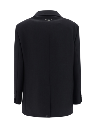 Prada Blazer Jacket In Nero