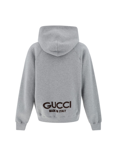 Shop Gucci Hoodie In Grey Melange